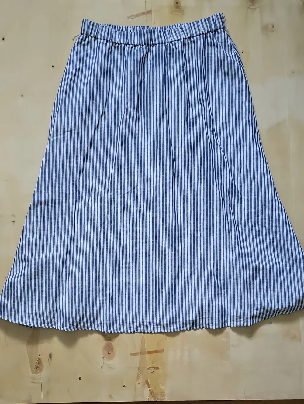 Talbots Linen Blend Blue and White Striped A-Line Women’s Skirt